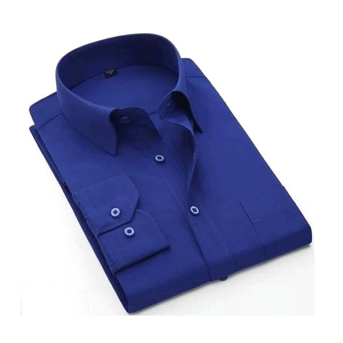 Mens royal blue slim fit dress shirt