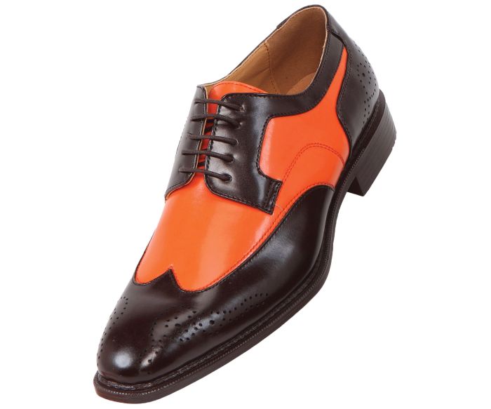 Orange mens dress shoes