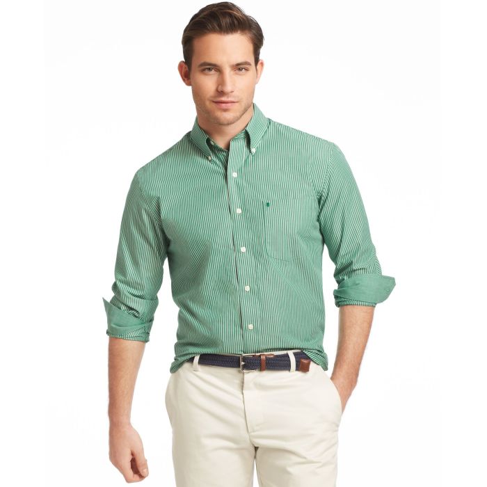 Green dress shirt for men