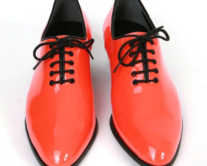 Orange mens dress shoes