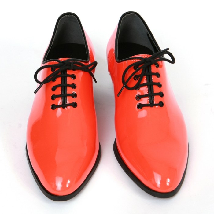 Orange mens dress shoes